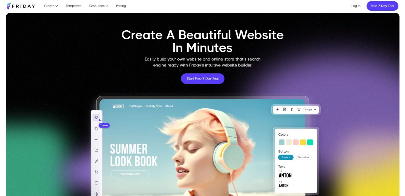 Friday Website Builder Home Page