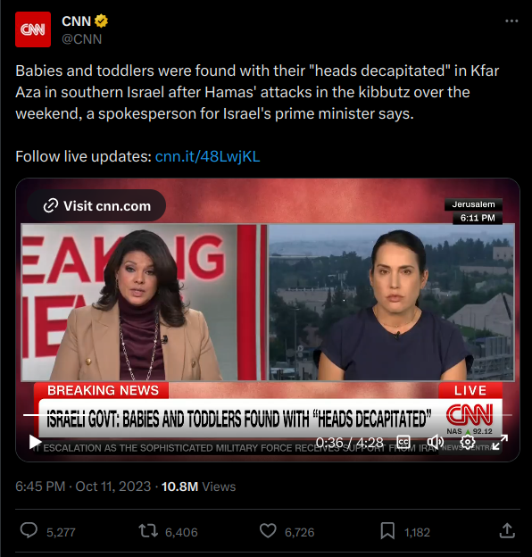 Screenshot of the live coverage on CNN